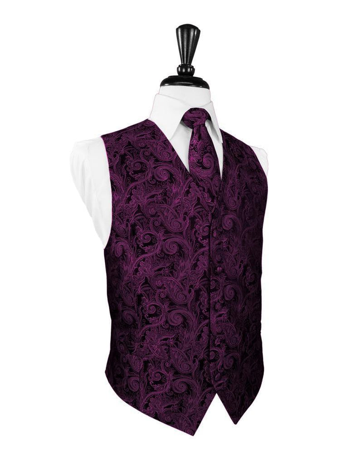 Sangria Tapestry Tuxedo Vest Cardi