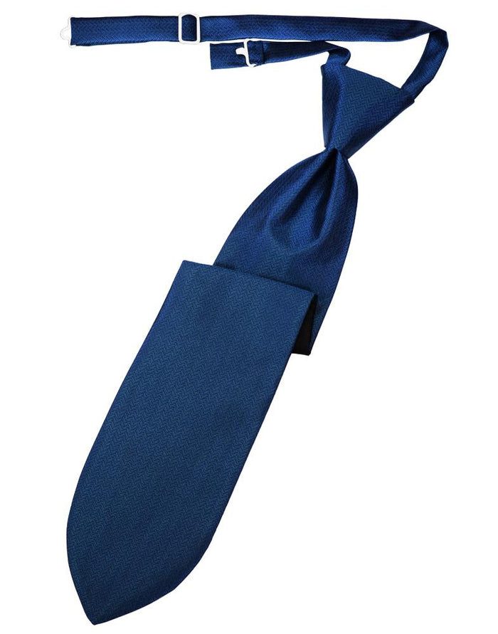 Sapphire Herringbone Kids Necktie by Cardi