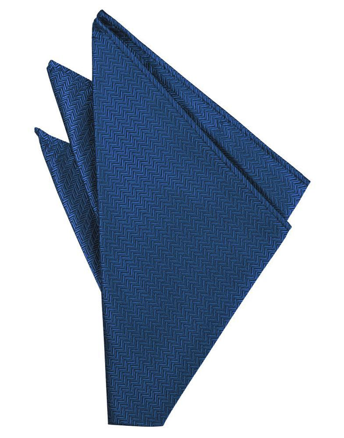 Sapphire Herringbone Pocket Square Cardi