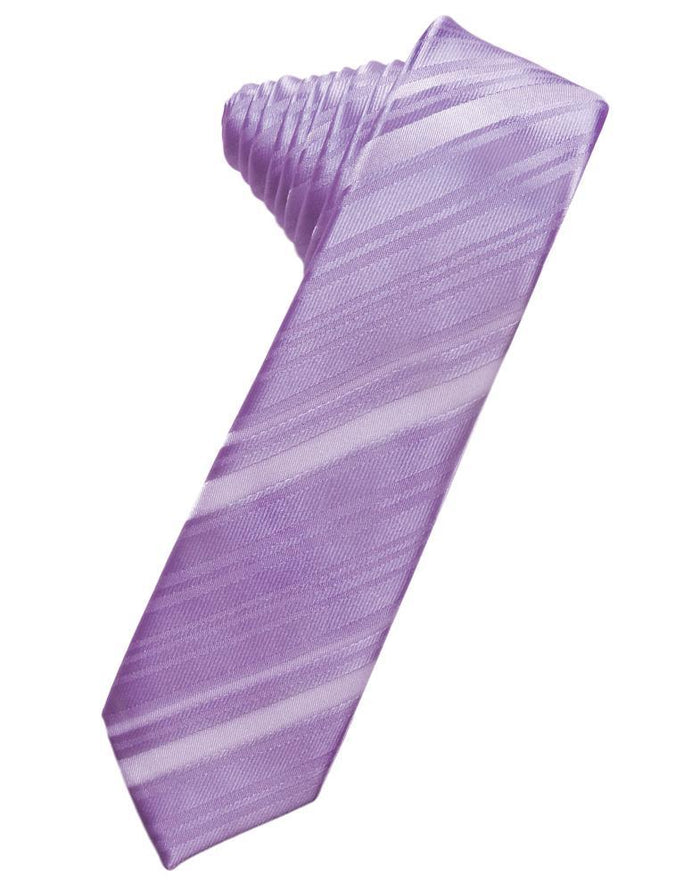 Wisteria Striped Satin Skinny Necktie