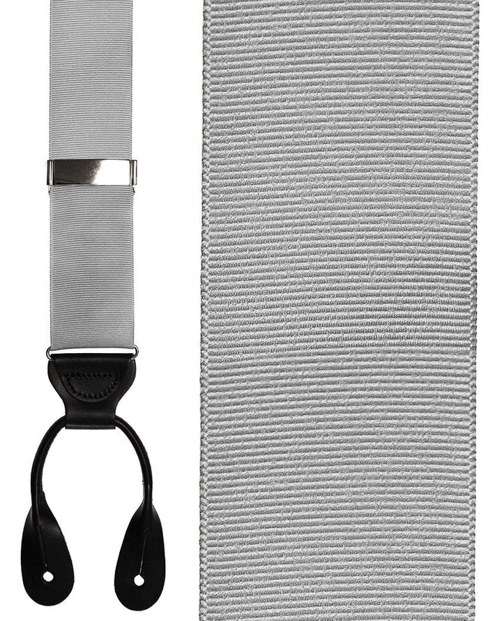 Silver Grosgraine Ribbon II Suspenders by Cardi