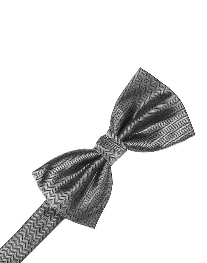 Silver Herringbone Bow Tie Cardi