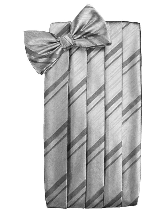 Silver Kids Striped Satin Cummerbund Cardi