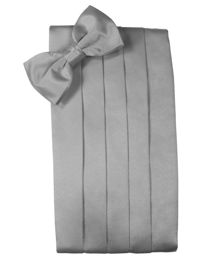 Silver Luxury Satin Cummerbund Cardi