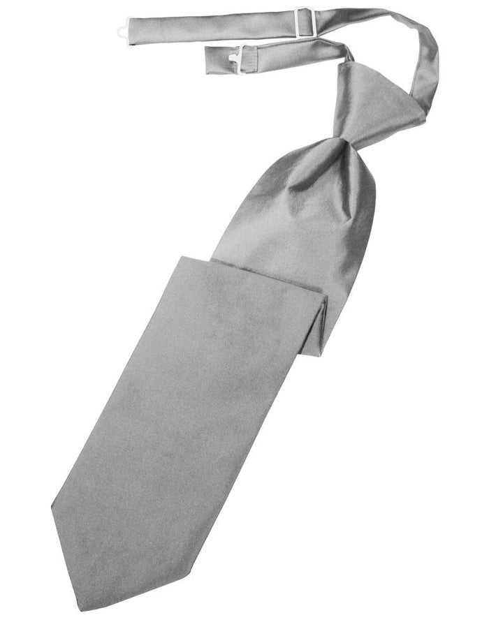 Silver Luxury Satin Kids Necktie Cardi