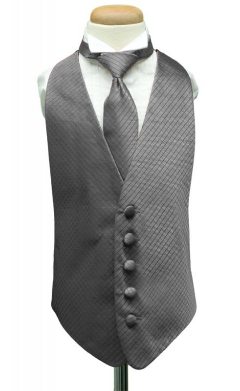 Silver Palermo Kids Tuxedo Vest Cardi