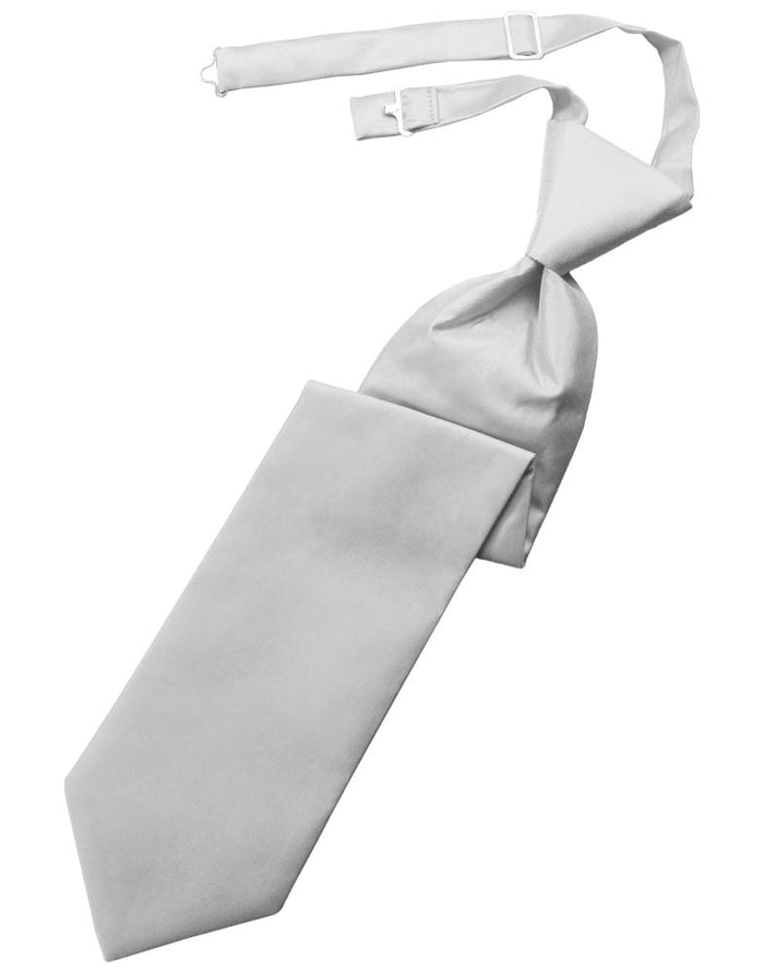 Silver Solid Twill Windsor Tie Cardi
