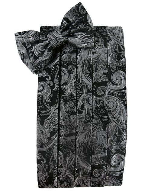 Silver Tapestry Cummerbund Cardi