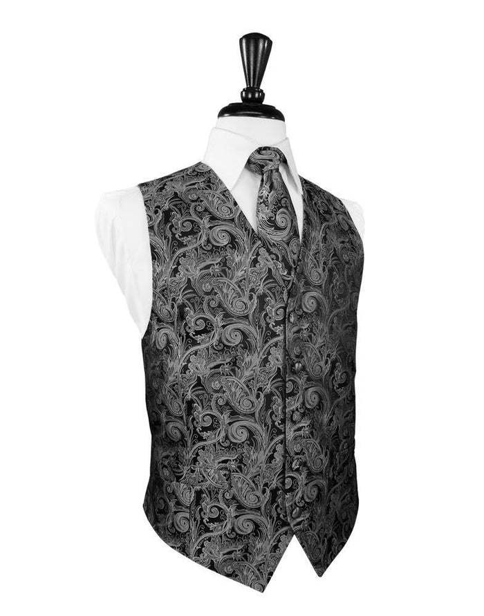 Silver Tapestry Tuxedo Vest by Cardi