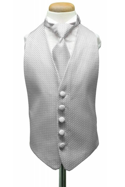 Silver Venetian Kids Tuxedo Vest Cardi
