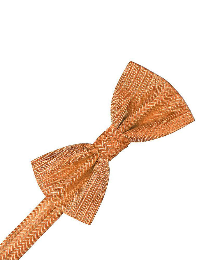 Tangerine Herringbone Bow Tie by Cardi