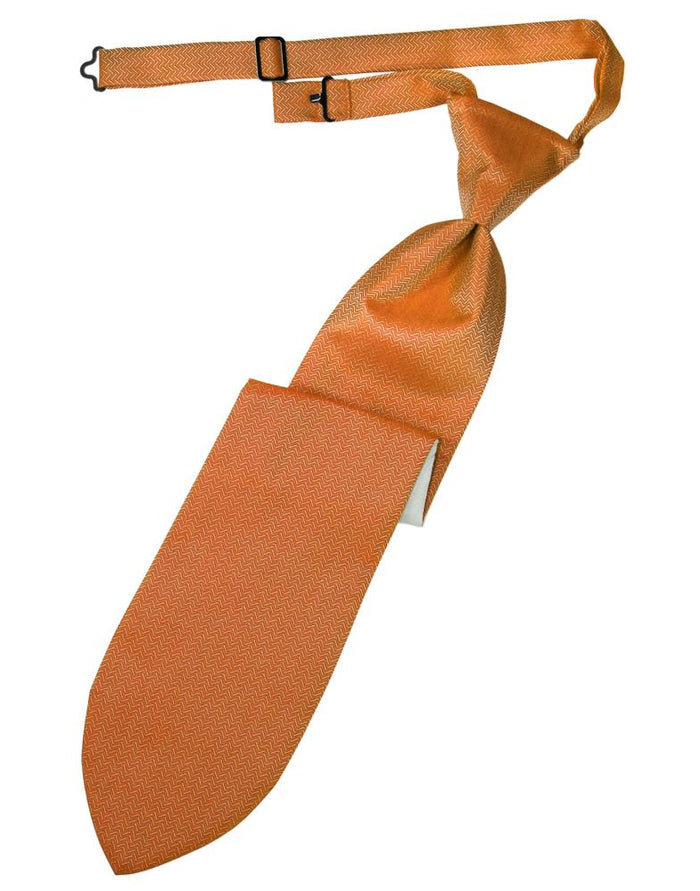 Tangerine Herringbone Kids Necktie by Cardi