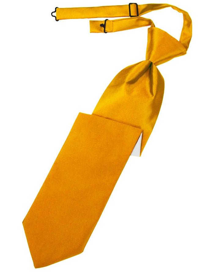 Tangerine Luxury Satin Kids Necktie by Cardi