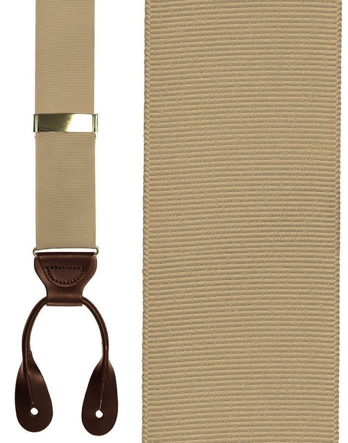 Taupe Grosgraine Ribbon II Suspenders by Cardi