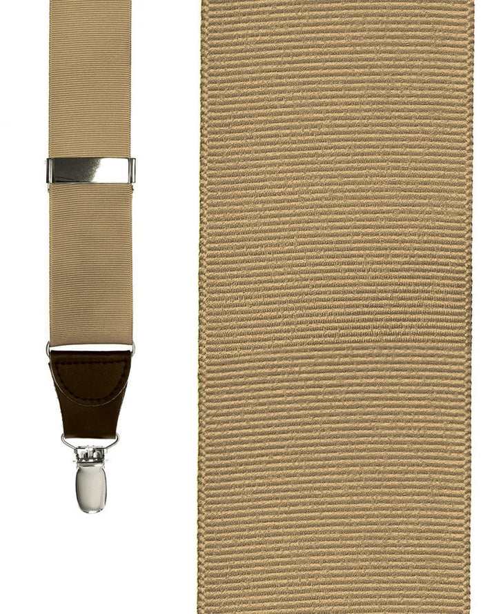 Taupe Grosgraine Ribbon Suspenders Cardi