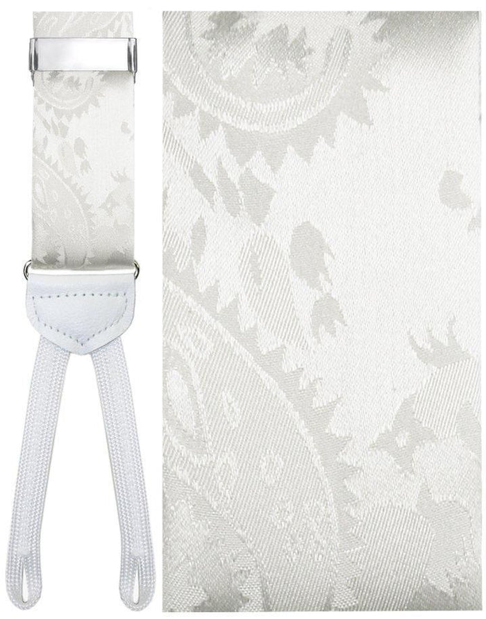 Trentino White Suspenders Cardi