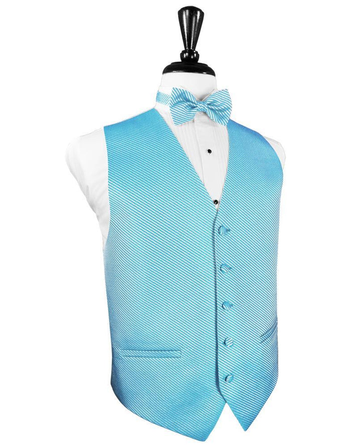 Turquoise Venetian Tuxedo Vest Cardi