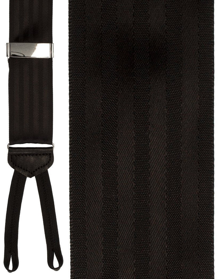 Vincenza Black Striped Suspenders by Cardi
