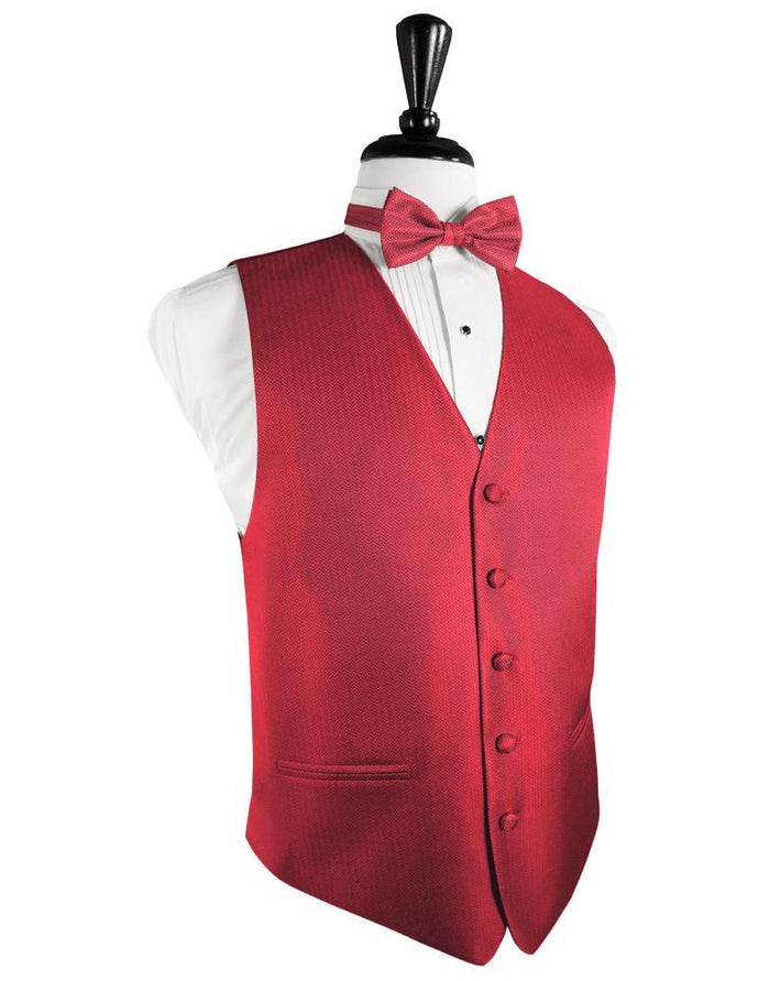 Watermelon Herringbone Tuxedo Vest by Cardi