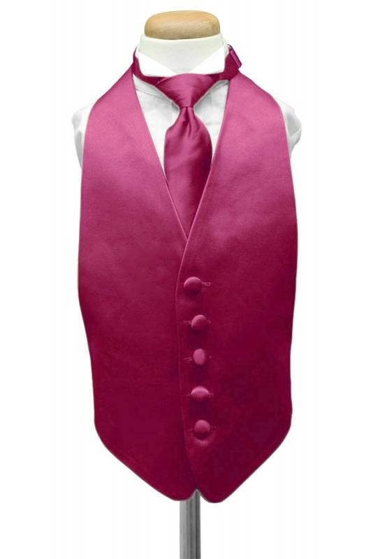Watermelon Luxury Satin Kids Tuxedo Vest Cardi