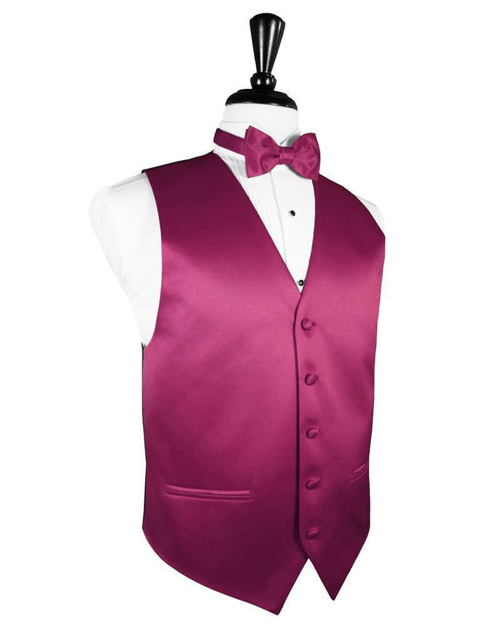 Watermelon Luxury Satin Tuxedo Vest Cardi