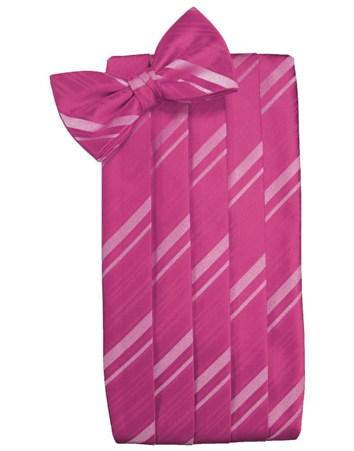 Watermelon Striped Satin Cummerbund by Cardi