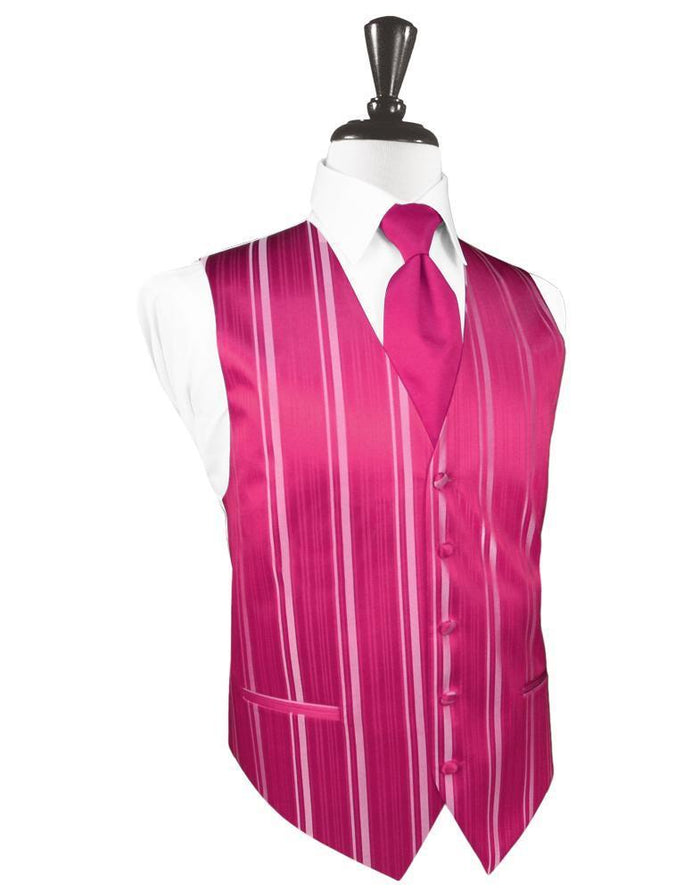Watermelon Striped Satin Tuxedo Vest by Cardi