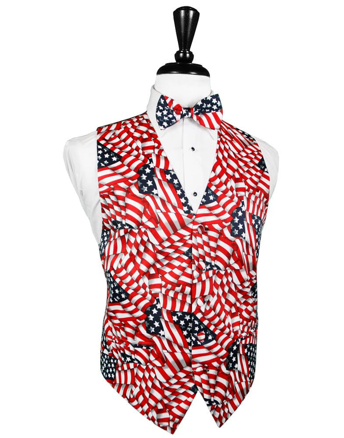 Waving Flags Tuxedo Vest by Cardi
