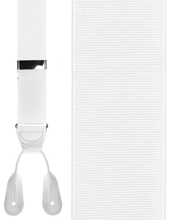 White Grosgraine Ribbon II Suspenders Cardi