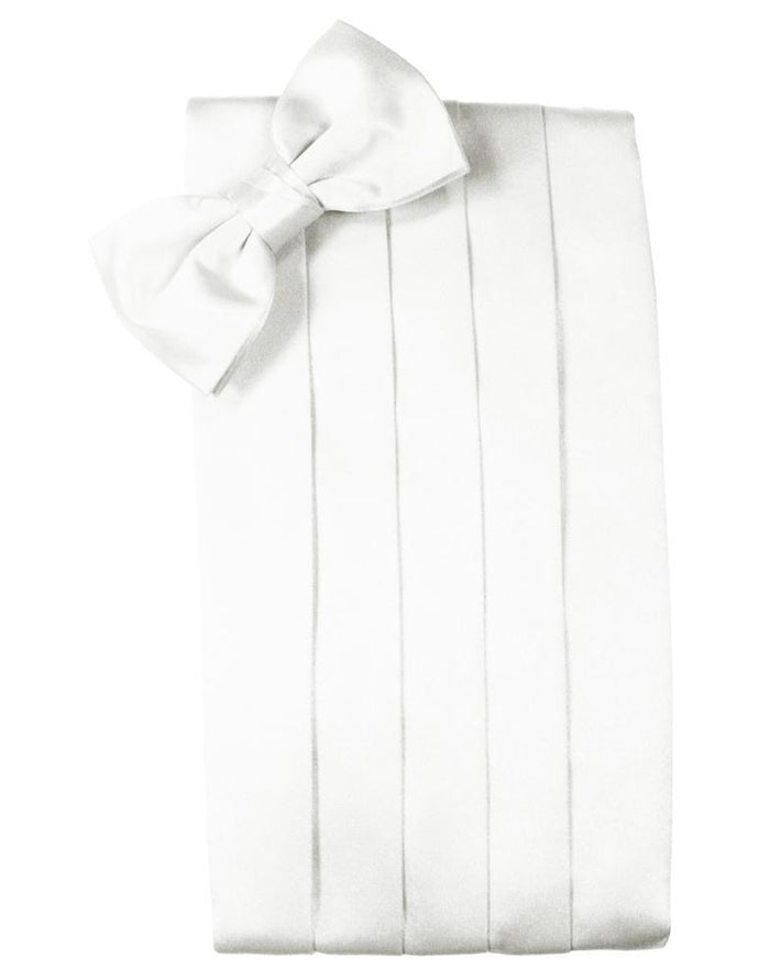 White Luxury Satin Cummerbund by Cardi