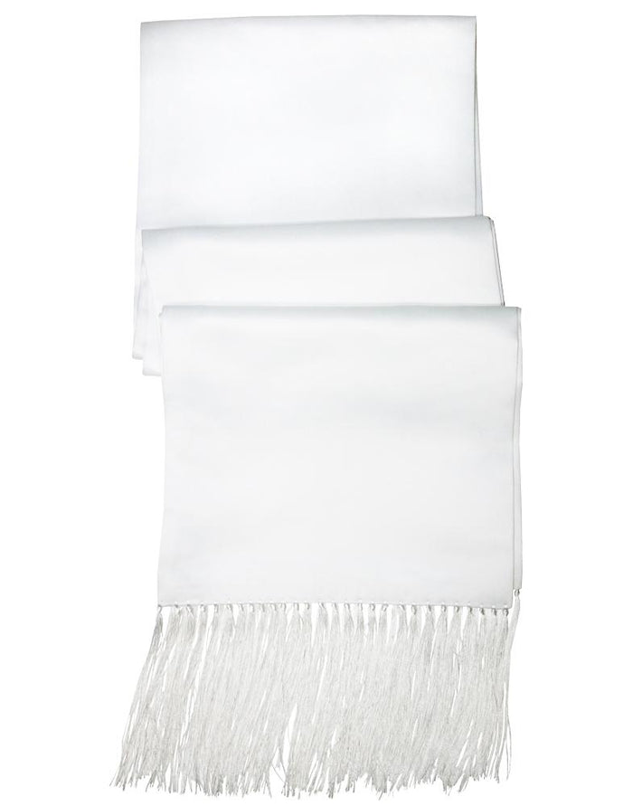 White Luxury Satin Tuxedo Scarf Cardi