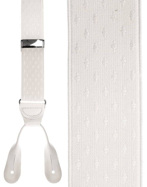 White Petite Diamonds Suspenders Cardi