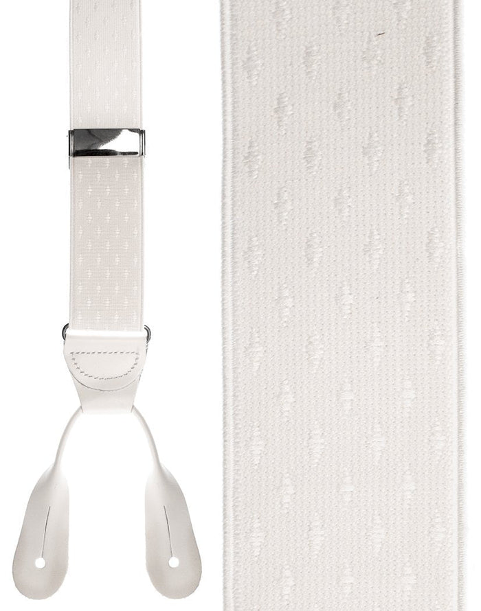 White Petite Diamonds Suspenders Cardi