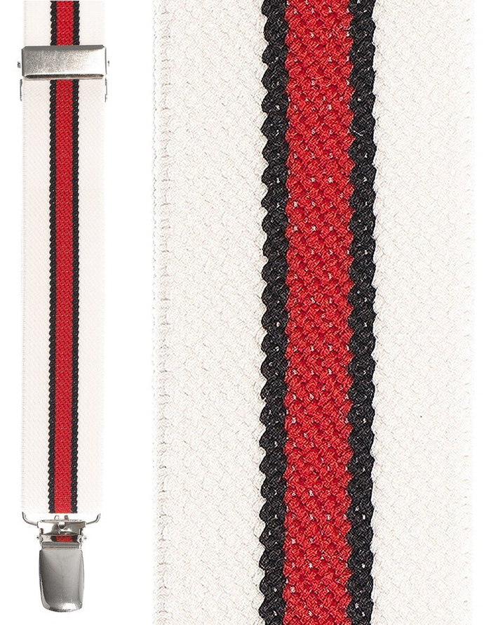 White Red White Winston Suspenders Cardi