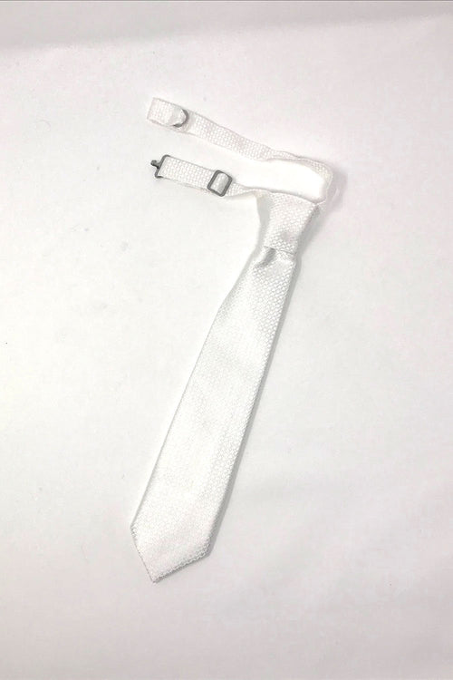 White Regal Kids Necktie Cardi