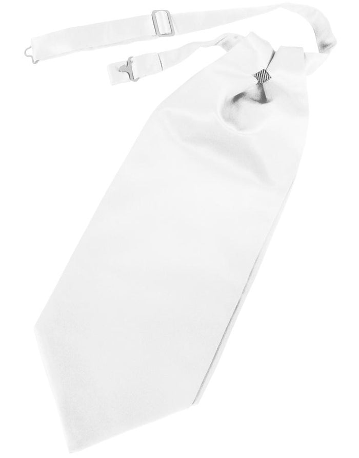 White Solid Satin Kids Cravat Cardi