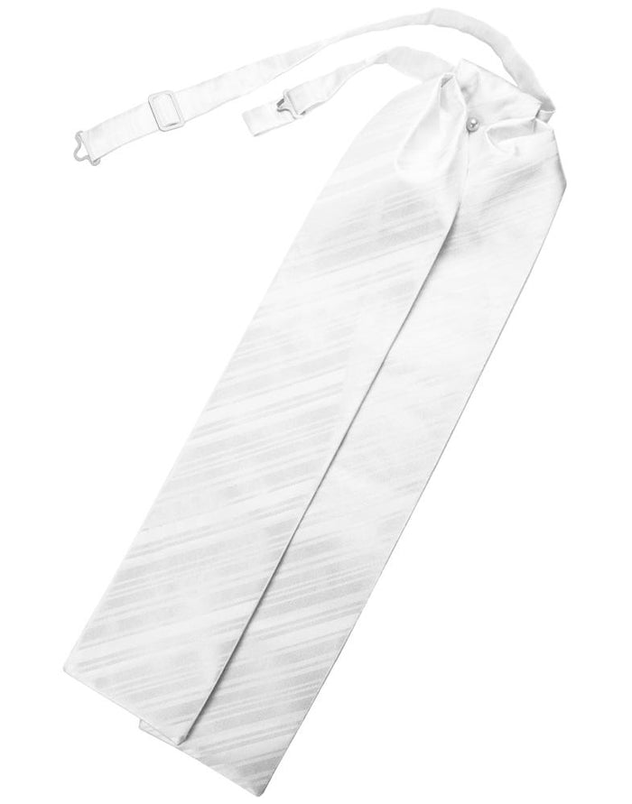 White Striped Satin Ascot Cardi
