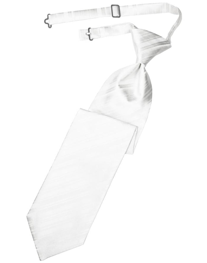 White Striped Satin Kids Necktie by Cardi