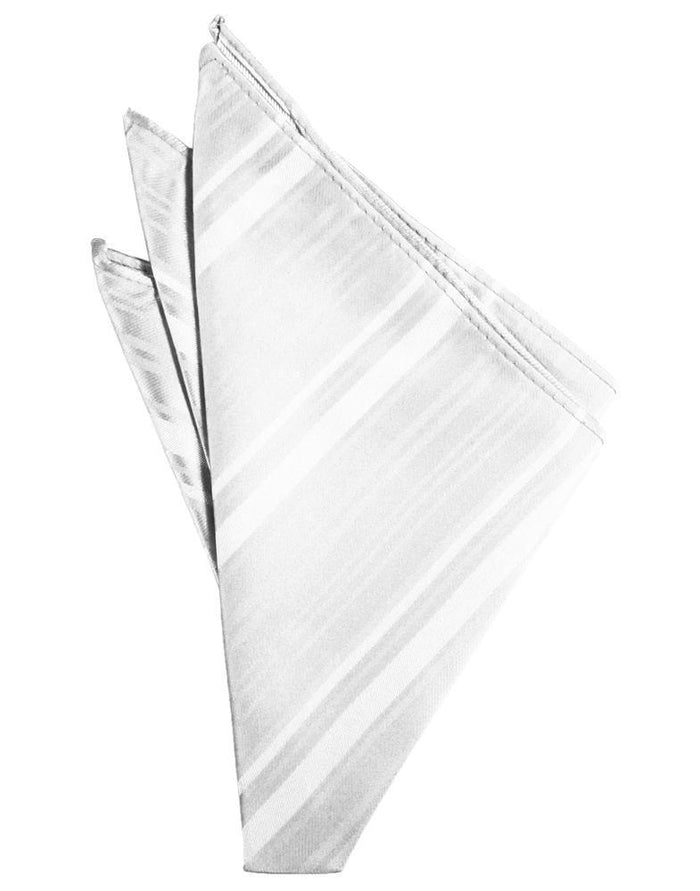 White Striped Satin Pocket Square Cardi