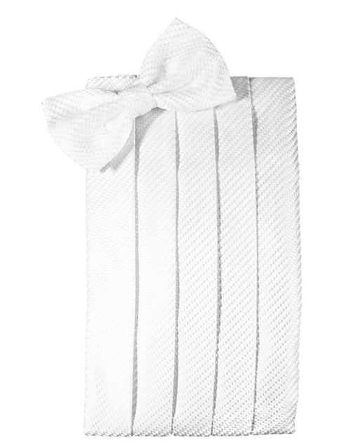 White Venetian Cummerbund by Cardi