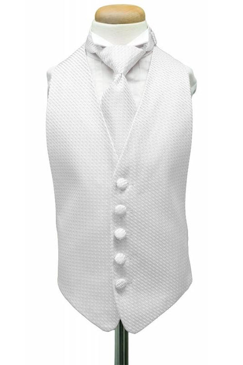 White Venetian Kids Tuxedo Vest Cardi