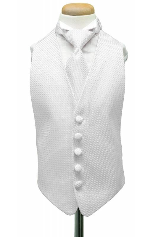 White Venetian Kids Tuxedo Vest Cardi