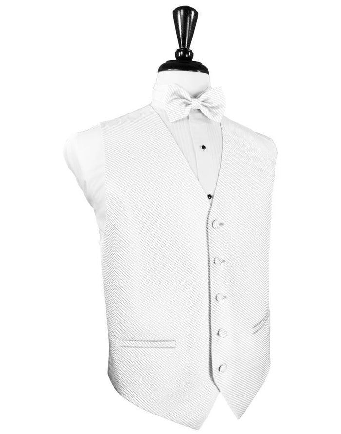 White Venetian Tuxedo Vest Cardi