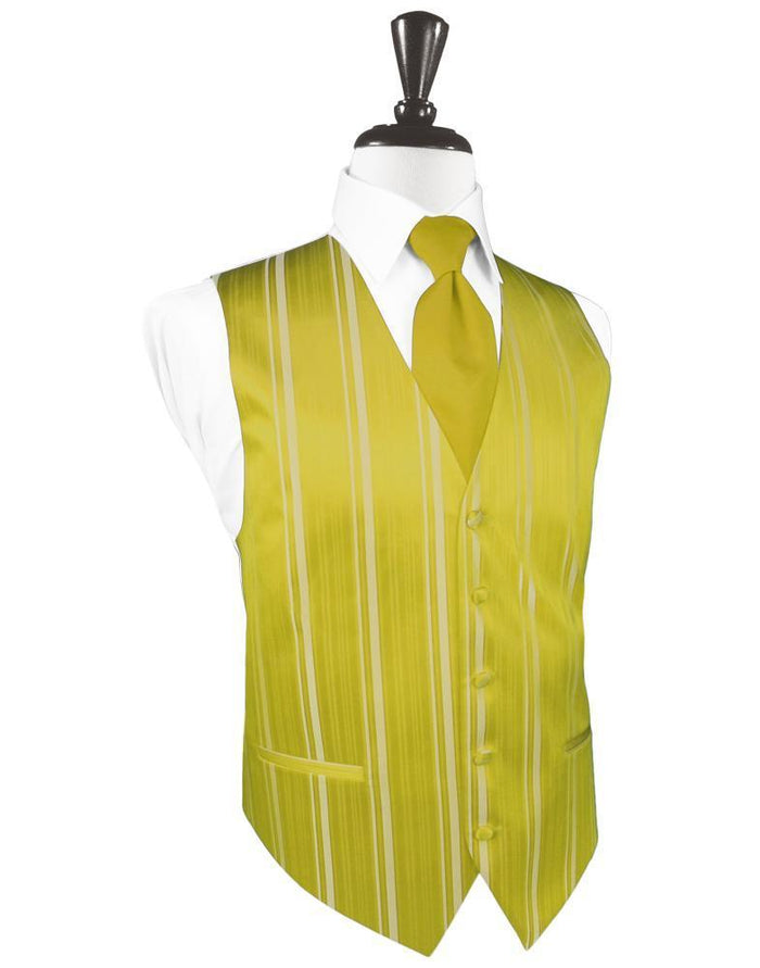 Willow Striped Satin Tuxedo Vest Cardi