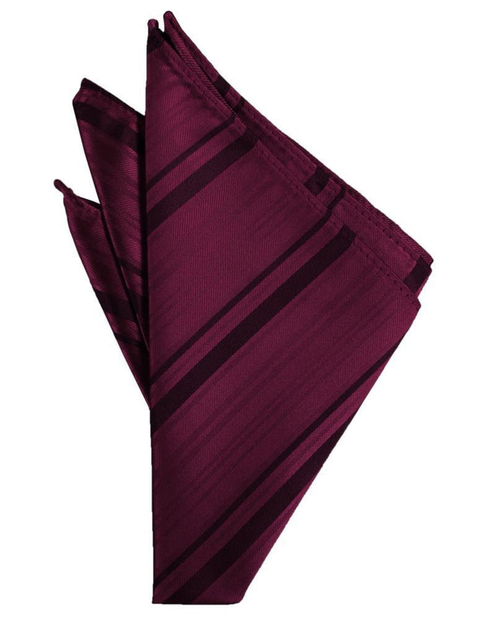 Wine Striped Satin Pocket Square Cardi