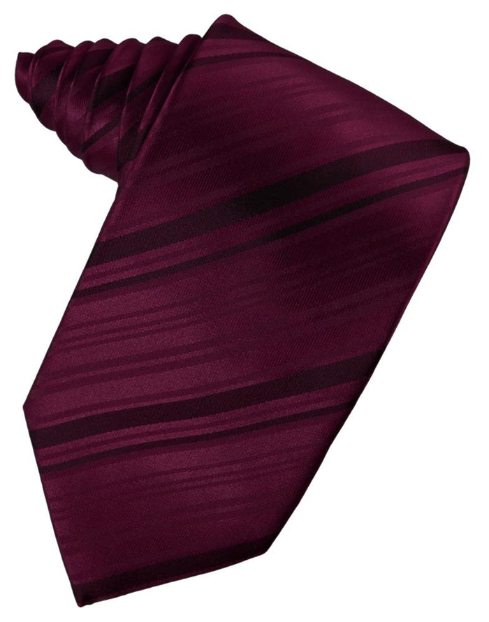 Wine Striped Silk Necktie Cardi