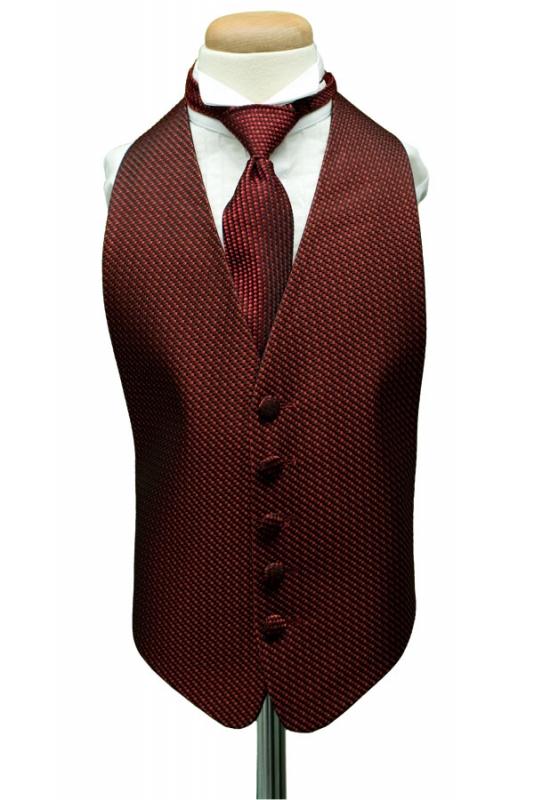 Wine Venetian Kids Tuxedo Vest by Cardi