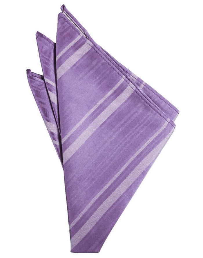 Wisteria Striped Satin Pocket Square by Cardi