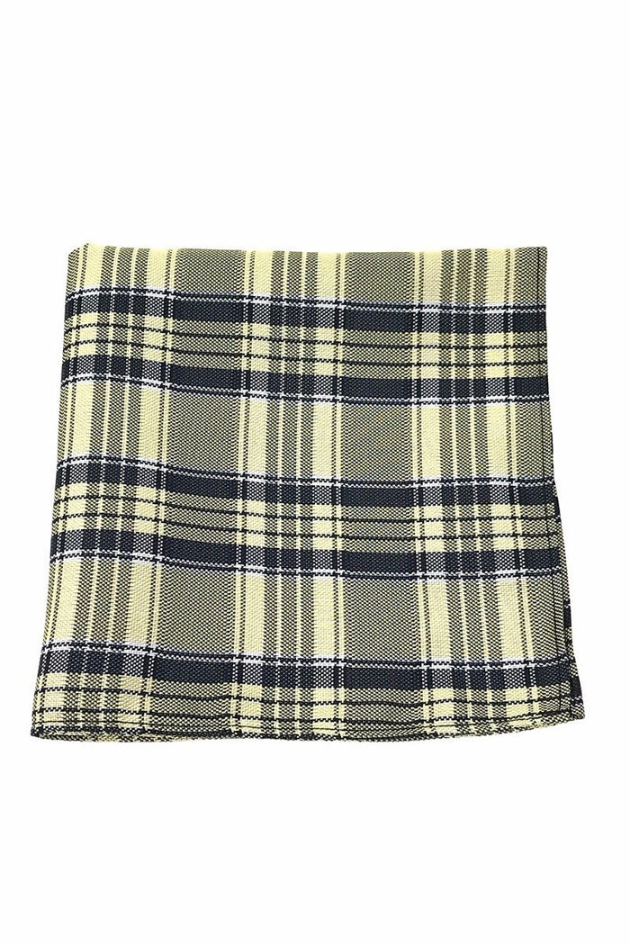 Yellow Madison Plaid Pocket Square by Cardi