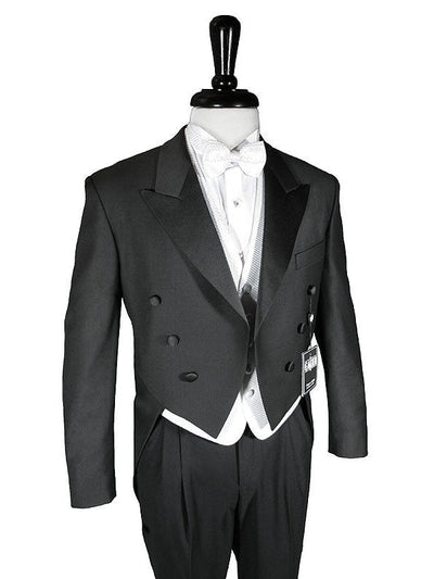 Men's Black Peak Tailcoat Jacket-Premium Stretch Blend Fabric
